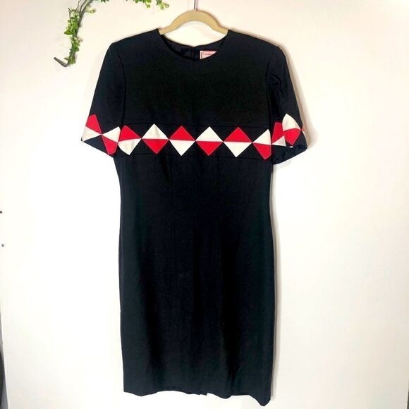 Carolina Herrera Vintage Black Sheath Dress - Picture 1 of 11